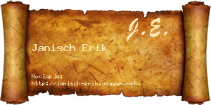 Janisch Erik névjegykártya